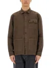 Fay Coffee Brown Overshirt With Multiple Pockets In Brown
