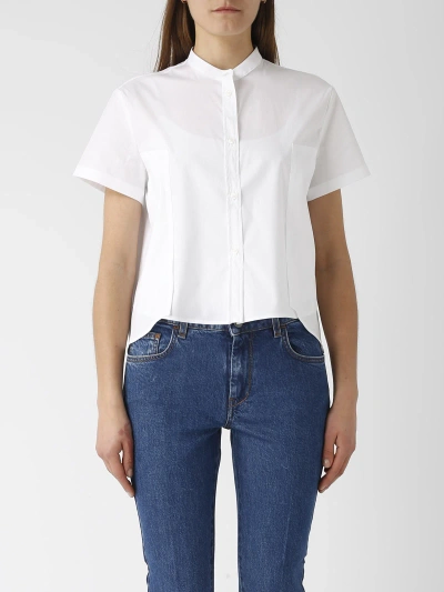Fay Shirt M/c Rounded And Cut Shirt In Bianco