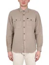 Fay Shirt With Button-down Collar And Pockets In Gray
