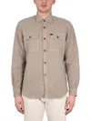 Fay Shirt With Button-down Collar And Pockets In Neutral