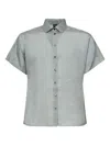 Fay Viscose Silk Striped Sailor Collar Shirt