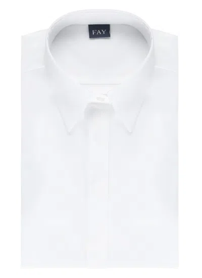 Fay Hidden-button Shirt In White