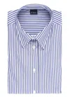 Fay Striped Pattern Cotton Shirt In Blue