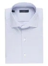 Fay Striped Long Sleeve Shirt With Button Accents In Blue
