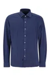 Fay Cotton French Collar Shirt In Blue