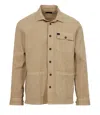Fay Overshirt Canvas Over Fit Shirt In Brown