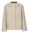 Fay Waterproof Short Parka Jacket In Beige