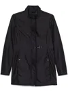 Fay Short Blue Polyester Coat In Black