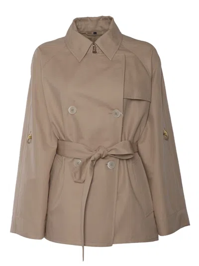 FAY SHORT BROWN TRENCH COAT