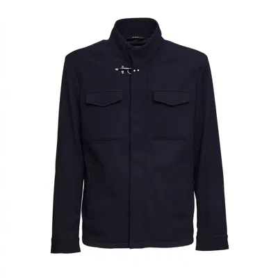 Fay Short Classic Field Jacket For Men In Blue