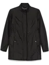 Fay Short Black Polyester Coat In Black