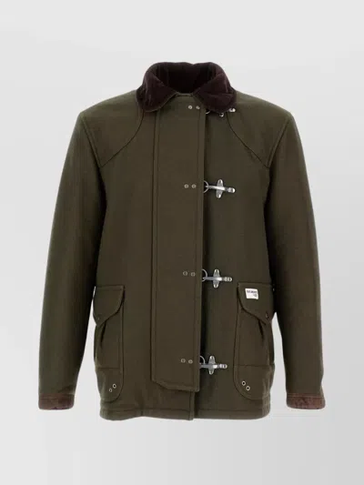 Fay Short Coat Featuring Four Side Hooks In Green