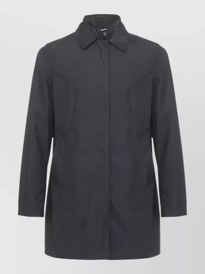 Fay Short Collared Waterproof Jacket Long Sleeves In Gray