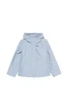 Fay Short Parka In Technical Poplin With Hook In Blue