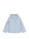 Fay Short Parka In Technical Poplin With Hook In Blue