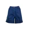 Fay Bermuda Shorts High Waist In Indaco