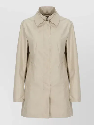 Fay Short Jacket Long Sleeves Waterproof Pockets In Neutral