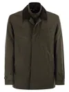Fay Men Short Morning Raincoat In Cotton And Nylon Faille In Green