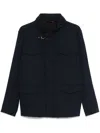 Fay Short Nylon Stretch Field Jacket In Blue