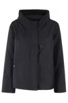 Fay Blue Waterproof Parka Jacket In Black