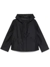 Fay Short Water-repellent Parka With Iconic Gancio In Blue