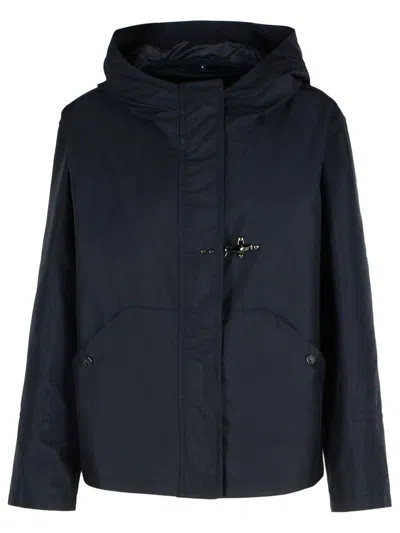 Fay Short Parka Coat In Blue