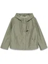Fay Short Water-repellent Parka With Iconic Gancio In Green