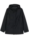 Fay Short Parka In Dark Blue Technical Poplin In Blue