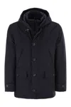 Fay Short Parka In Technical Gabardine In Multi