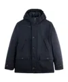 Fay Short Parka In Technical Gabardine In Blue
