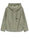 Fay Short Water-repellent Parka With Iconic Gancio In Green