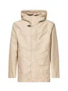 Fay Sand Technical Poplin Short Parka In Sand