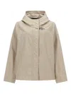 Fay Short Parka With Hook And Loop Closure In Neutral