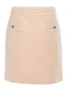 Fay Short Skirt With Boucle Details In Beige
