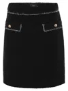 Fay Mini Bouclé Wool Short Skirt In Black