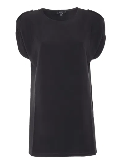 Fay Short Sleeve Blouse In Black