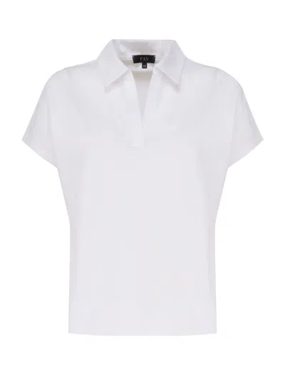 Fay Short Sleeve Polo Shirt In Bianco