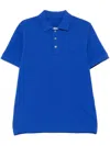 Fay Collar Polo Slits Short Sleeves In Blue