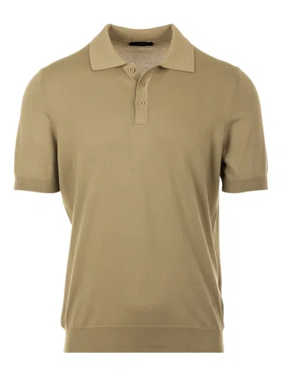 Fay Short-sleeve Polo Shirt In Brown