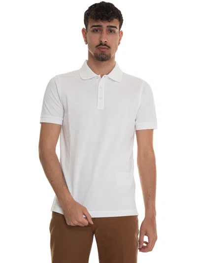 Fay Short Sleeve Polo Shirt In White