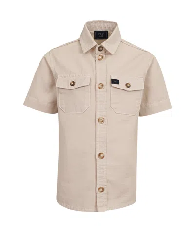 Fay Short Sleeve Shirt In Nude