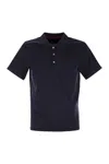 Fay Short-sleeved Cotton Polo Shirt In Blue