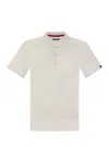 Fay Short Sleeved Cotton Polo Shirt In White