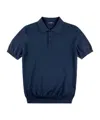 Fay Short-sleeved Knitted Polo Shirt In Blue