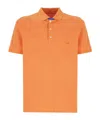 Fay Polo Db Collar Piquet Polo In Orange