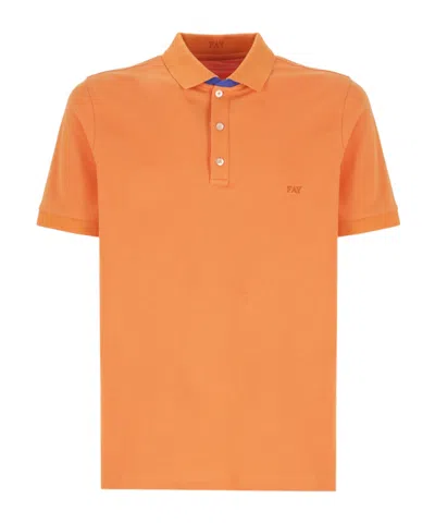 Fay Short-sleeved Polo Shirt In Orange
