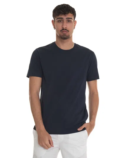 Fay Short-sleeved Round-necked T-shirt In Blue