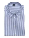 Fay Striped Pattern Cotton Shirt In Blue