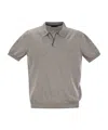 Fay Cotton Buttonless Polo Shirt In Gray