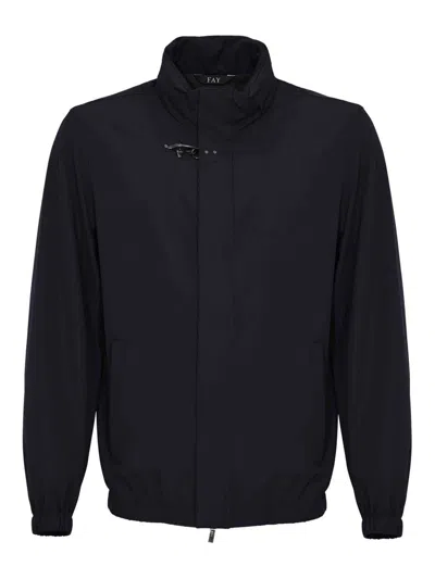 Fay Short Travel Bomber Jacket In Black